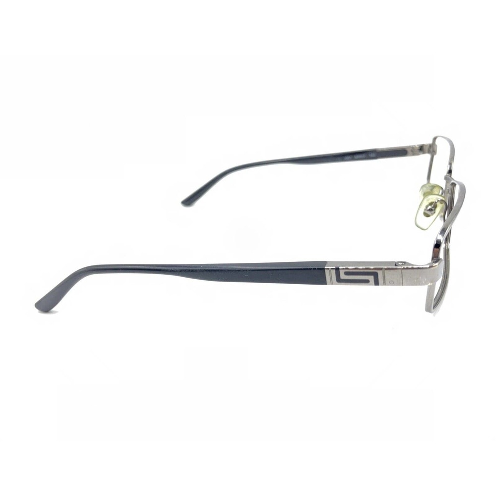Versace Silver Black Metal Rectangle Eyeglasses F… - image 4
